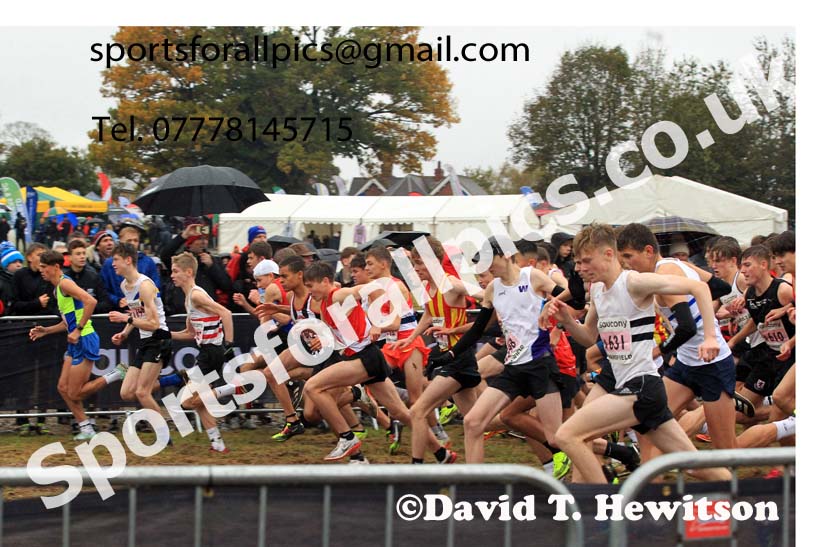 Mens Under-17s 2023 National Cross Country Relays, Berry Hill Park, Mansfield.  Photo: David T. Hewitson/Sports for All Pics